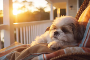 Imagem de um cachorrinho dormindo para ilustrar o artigo sobre legislação para hotel pet