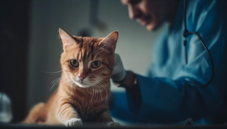 imagem de uma veterinária cuidando de um gato, para ilustrar o artigo sobre manejo cat friendly