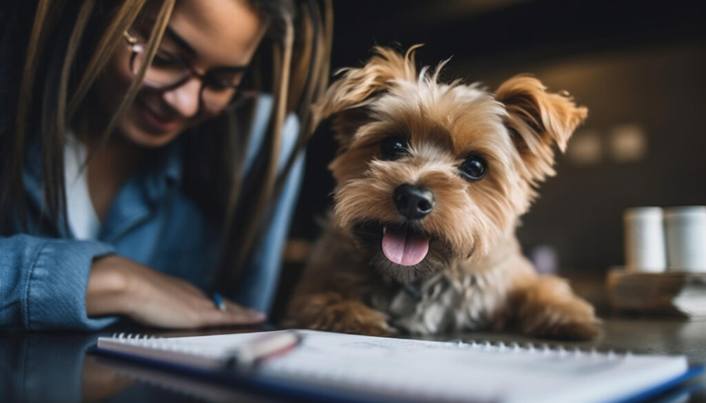 Imagem ilustrativa de um cachorro e sua dona para o artigo sobre modelos de negócios pet