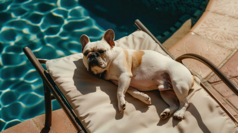 Imagem de um cachorro tomando sol, para ilustrar o artigo sobre feedbacks para hotel pet